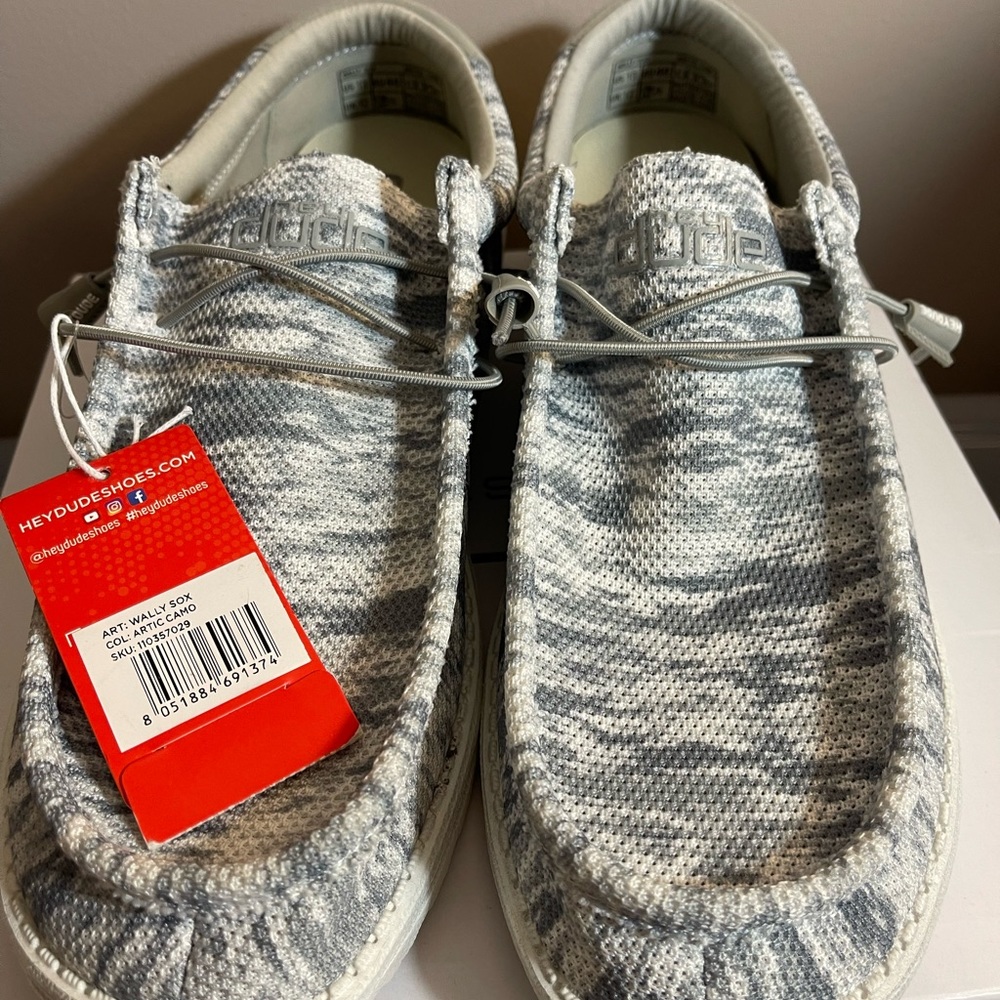 HEY DUDE Men’s Wally Sox Artic Camo Casual Slip On Shoes Sz 13 NWT